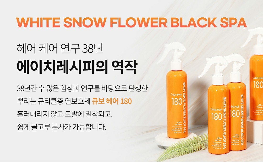 에이치레시피 하얀눈꽃 큐보 헤어 180